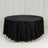 Black round tablecloth with elegant draping, ideal for events and dining.