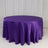 Purple round tablecloth on a white backdrop.