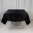 Black satin tablecloth on a folding table in a studio setting.