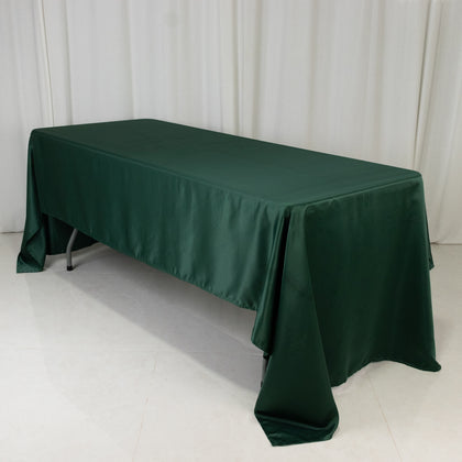 Lamour Satin Rectangle Tablecloth 60"x126" Hunter Emerald Green - Fade & Wrinkle-Resistant Table Cover