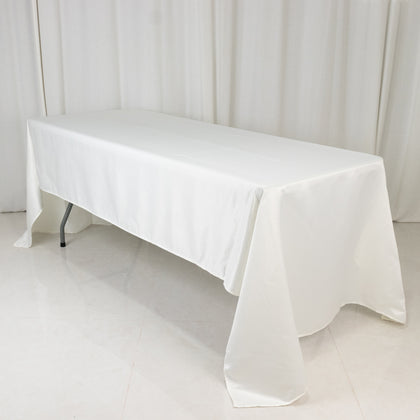 Lamour Satin Rectangle Tablecloth 60"x126" Ivory - Fade & Wrinkle-Resistant Table Cover