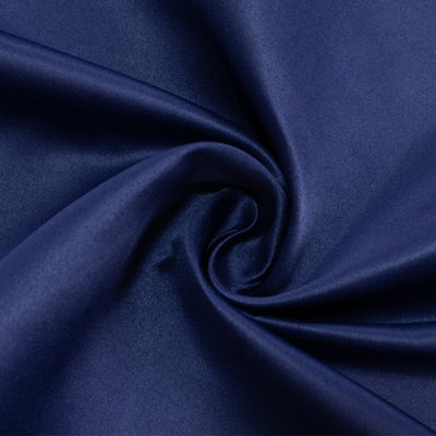 Navy blue satin fabric with a smooth, lustrous finish.