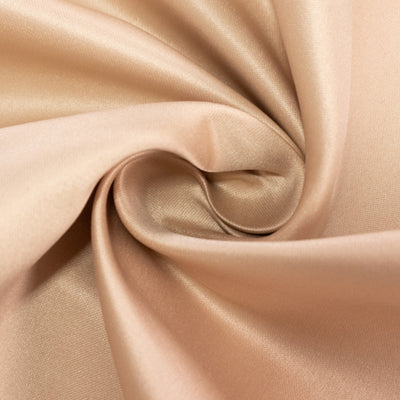 Soft beige satin fabric with a smooth texture and elegant drape.