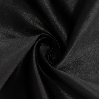 Black satin fabric with a smooth, luxurious texture.