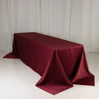 Burgundy tablecloth draped elegantly over a table