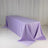 Lavender tablecloth draped elegantly over a long table