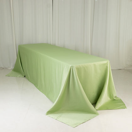 Lamour Satin Rectangle Tablecloth 90"x156" Sage Green - Soft Sheen Seamless Table Cover