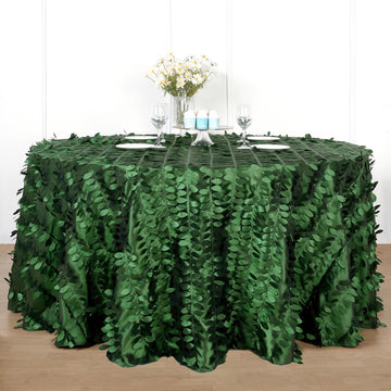 Green Leaf Petal Taffeta Seamless Round Tablecloth 120