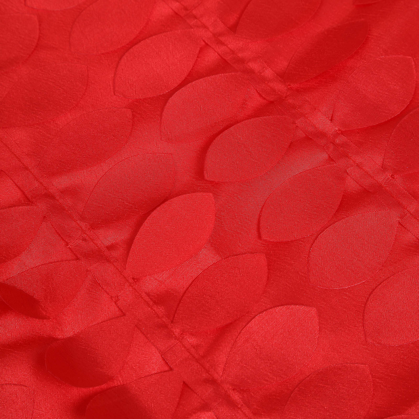 Red 3D Leaf Petal Taffeta Tablecloth | eFavormart.com