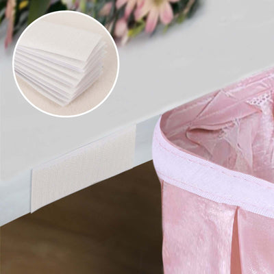 Table edge protection strips in pink with adhesive backing for safety.