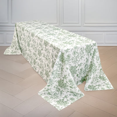Floral print tablecloth on a wooden floor