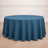 Round teal tablecloth elegantly draped on a circular table.