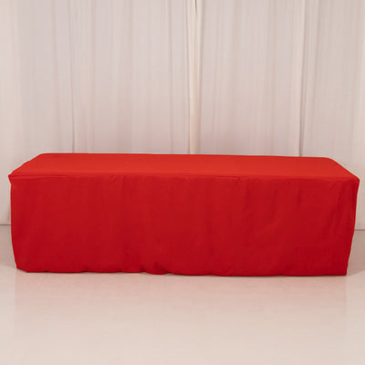Red table cover for event styling