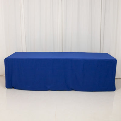 Blue table cover on a plain white background.