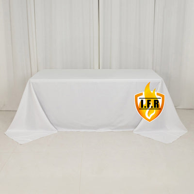 White tablecloth with logo