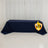Navy tablecloth with L.F.R. logo on a plain backdrop