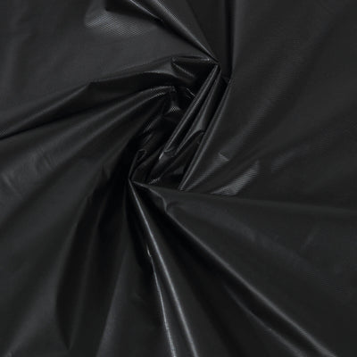 Black textured fabric with a shiny finish.