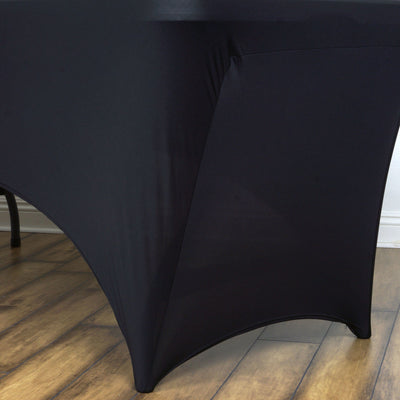 Black table cover draped elegantly over a table corner.