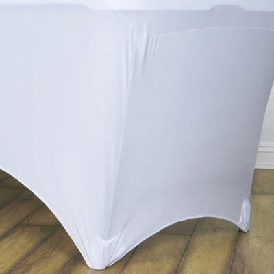 White fitted table cover for event use