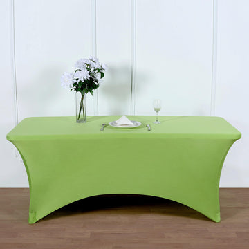 Elevate Your Event with the Apple Green Rectangular Stretch Spandex Tablecloth