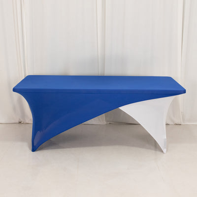 Blue and white modern table with a sleek design