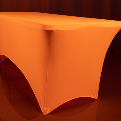 Orange table cover with a sleek design, perfect for events and parties.