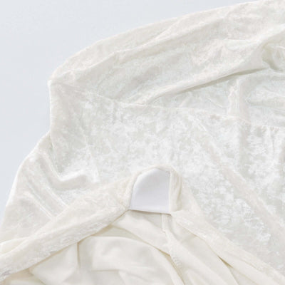 White velvet fabric with smooth texture and subtle sheen.