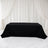 Black table cover draped elegantly over a table in a staged setting.