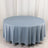Round blue tablecloth on a white backdrop.