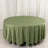 Round olive green tablecloth on a circular table