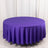 Purple round tablecloth on a plain backdrop