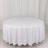 White round tablecloth with elegant draping on a circular table