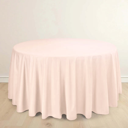 Scuba Round Tablecloth 120" Blush - Seamless & Wrinkle Free Table Cover