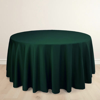 Scuba Round Tablecloth 120" Hunter Emerald Green - Seamless & Wrinkle Free Table Cover