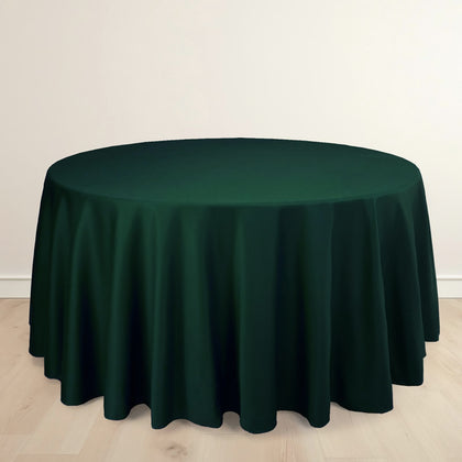Scuba Round Tablecloth 120" Hunter Emerald Green - Seamless & Wrinkle Free Table Cover
