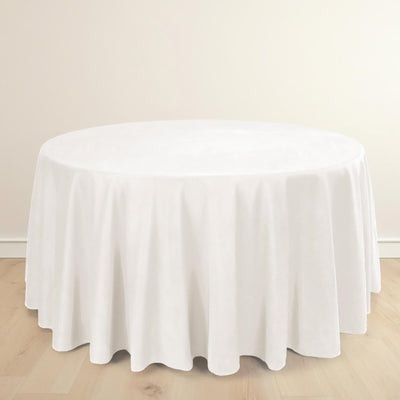 Scuba Round Tablecloth 120" Ivory - Seamless & Wrinkle Free Table Cover