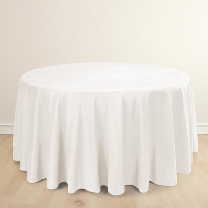 Scuba Round Tablecloth 120" Ivory - Seamless & Wrinkle Free Table Cover