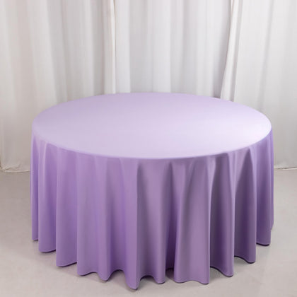 Scuba Round Tablecloth 120" Lavender Lilac - Seamless & Wrinkle Free Table Cover