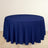 Navy round tablecloth draping elegantly over a circular table.