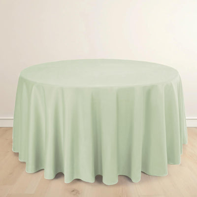 Scuba Round Tablecloth 120" Sage Green - Seamless & Wrinkle Free Table Cover