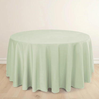 Scuba Round Tablecloth 120" Sage Green - Seamless & Wrinkle Free Table Cover
