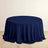 Navy round tablecloth draped elegantly over a circular table
