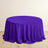 Purple round tablecloth draping elegantly on a table