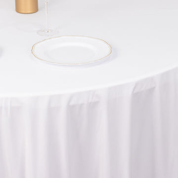 White Premium Scuba Round Tablecloth - Elevate Your Event Décor