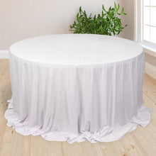 132inch White Premium Scuba Round Tablecloth, Wrinkle Free Polyester Seamless Tablecloth