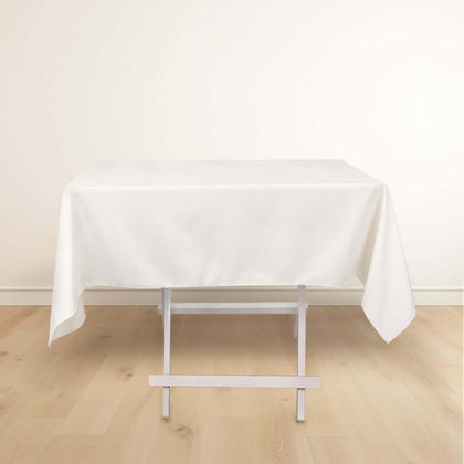 Scuba Square Tablecloth 54"x54" Ivory - Wrinkle Free Table Cover
