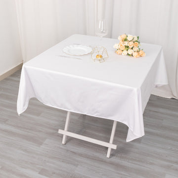 White Premium Scuba Square Tablecloth - Timeless Luxury and Practical Chic