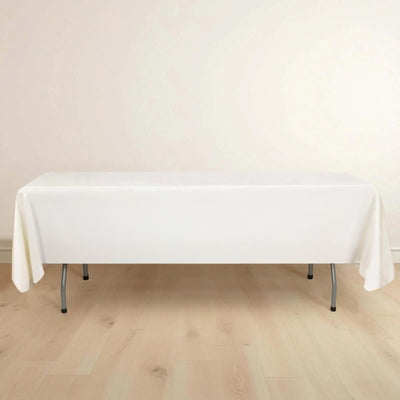 Scuba Rectangular Tablecloth 60"x102" Ivory - Wrinkle Free Table Cover
