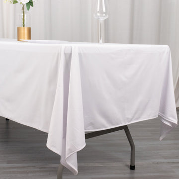 White Premium Scuba Rectangular Tablecloth: Elevate Your Table Setting