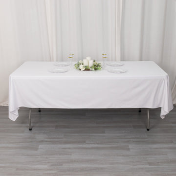 Unforgettable Moments with the White Premium Scuba Rectangular Tablecloth
